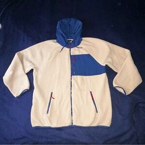J. Crew Blue and Cream Fleece-Lined Jacket